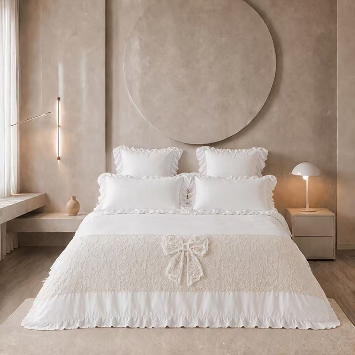 Ruffled Bow Duvet Cover Set