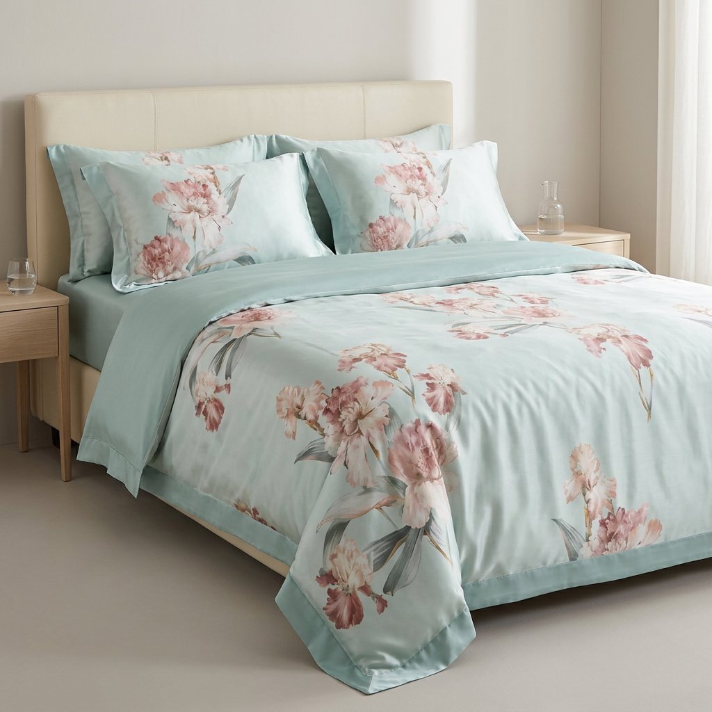 Serena Bloom 100% Mulberry Silk 22 Momme Duvet Cover Set