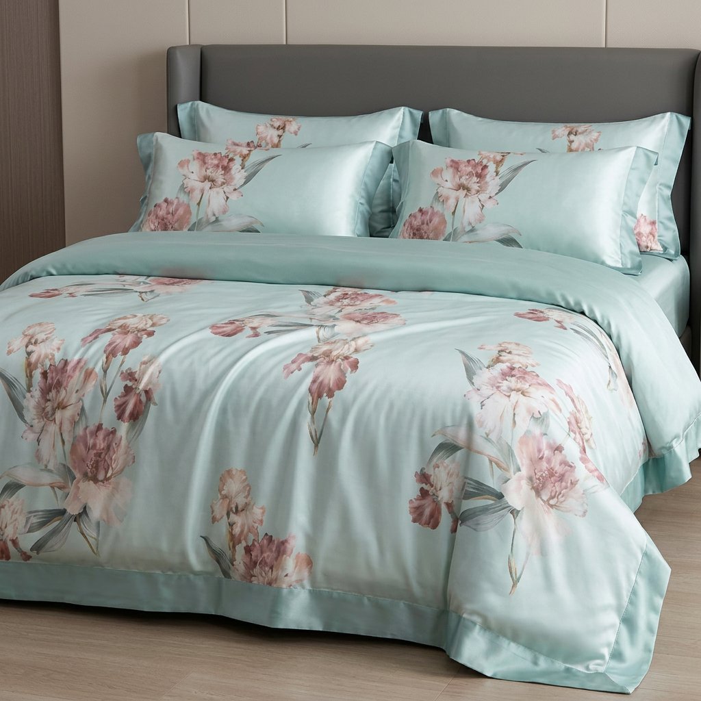Serena Bloom 100% Mulberry Silk 22 Momme Duvet Cover Set