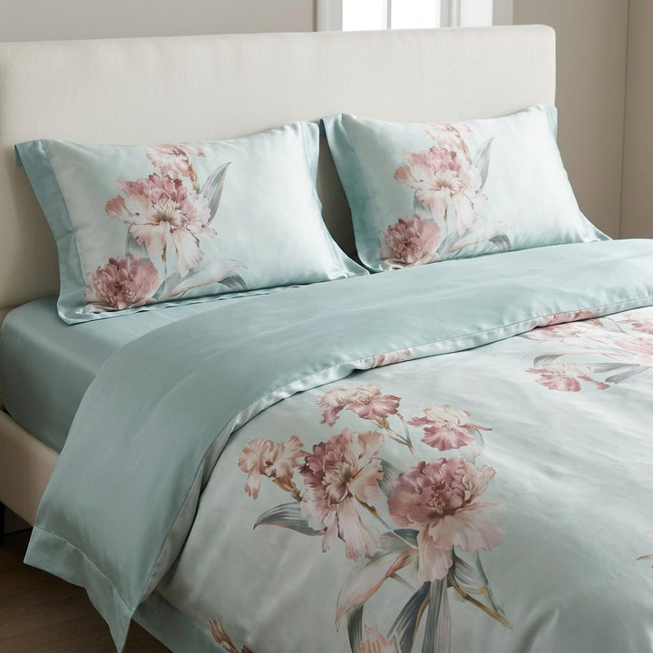 Serena Bloom 100% Mulberry Silk 22 Momme Duvet Cover Set