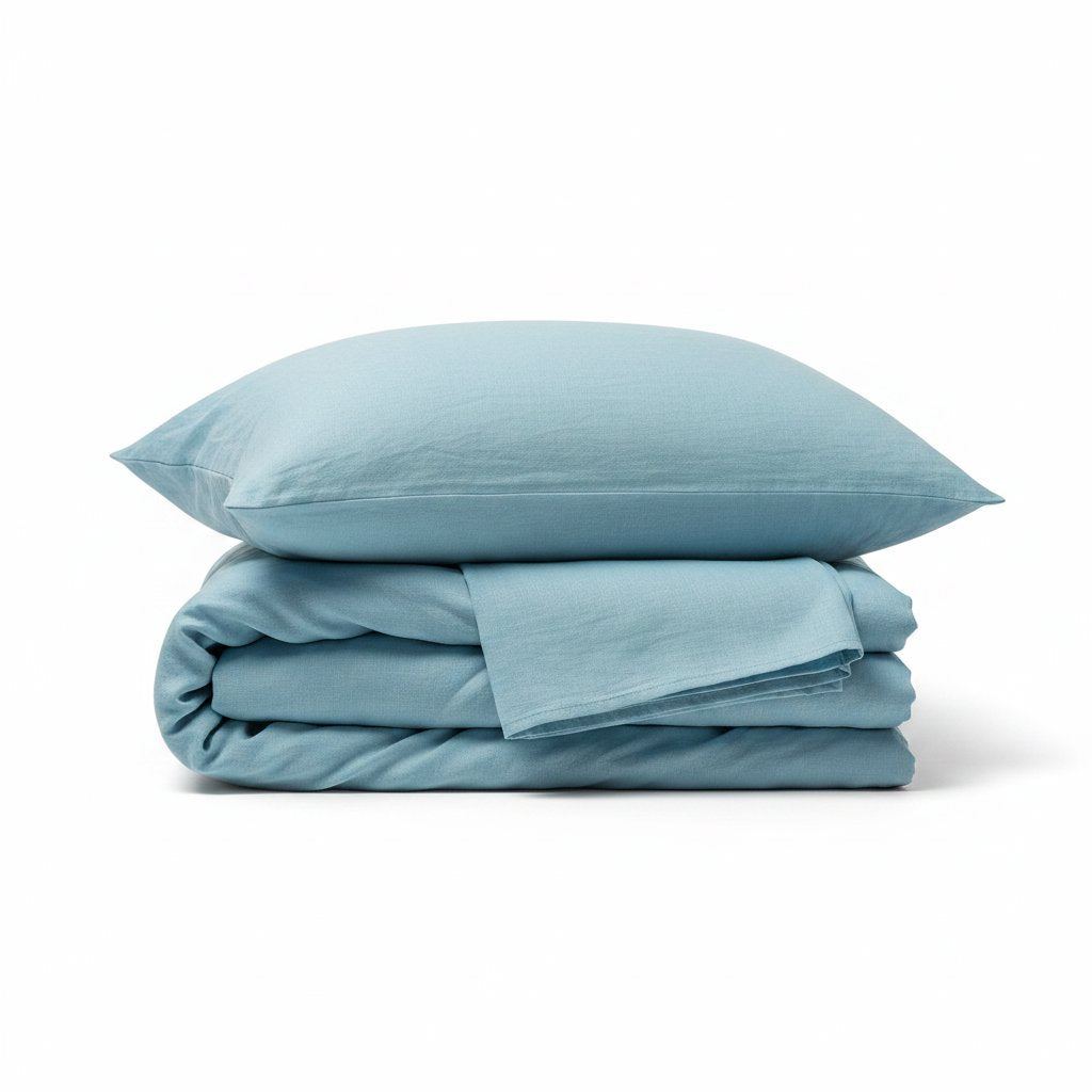 Sky Blue 100% Linen Bedding Set