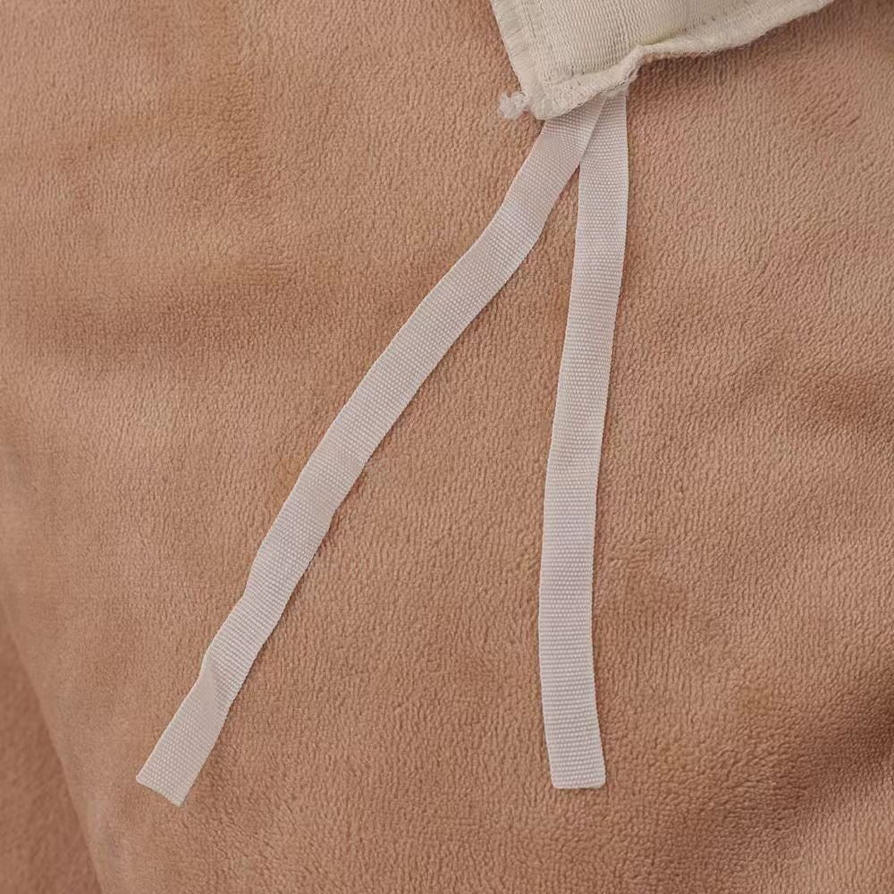 White & Brown Fluffy Ribbed Duvet Cover Set