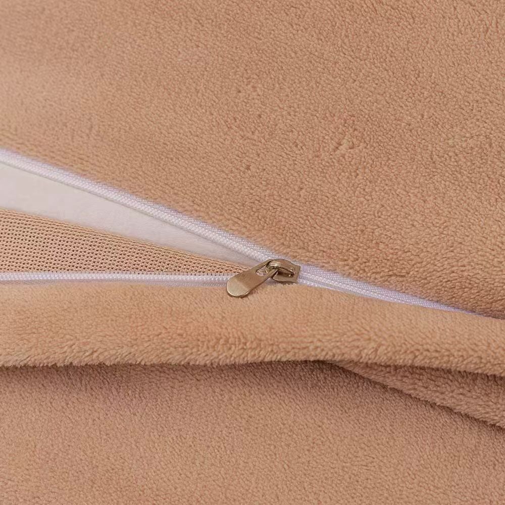 White & Brown Fluffy Ribbed Duvet Cover Set