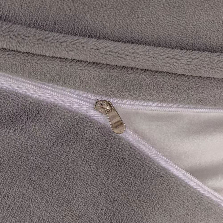 White & Grey Fluffy Ribbed Duvet Cover Set