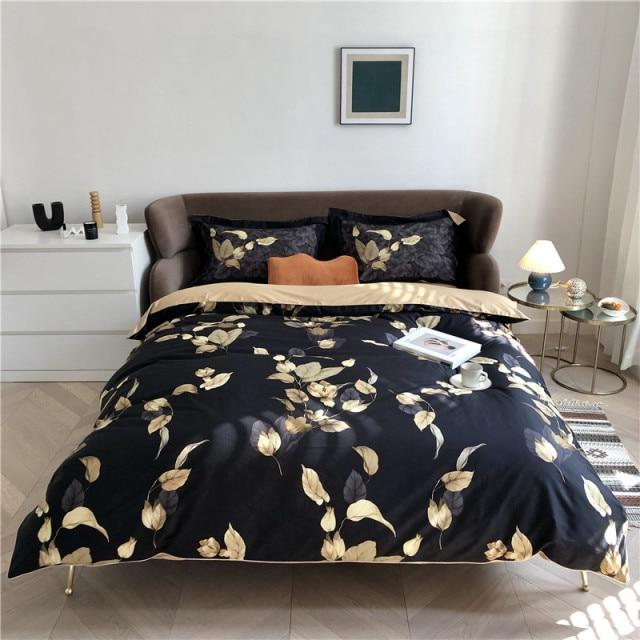 Autumn Leaves Duvet Cover Set (Egyptian Cotton) Bedding Roomie Design 200x230 cm Flat Sheet 4 Piece Set