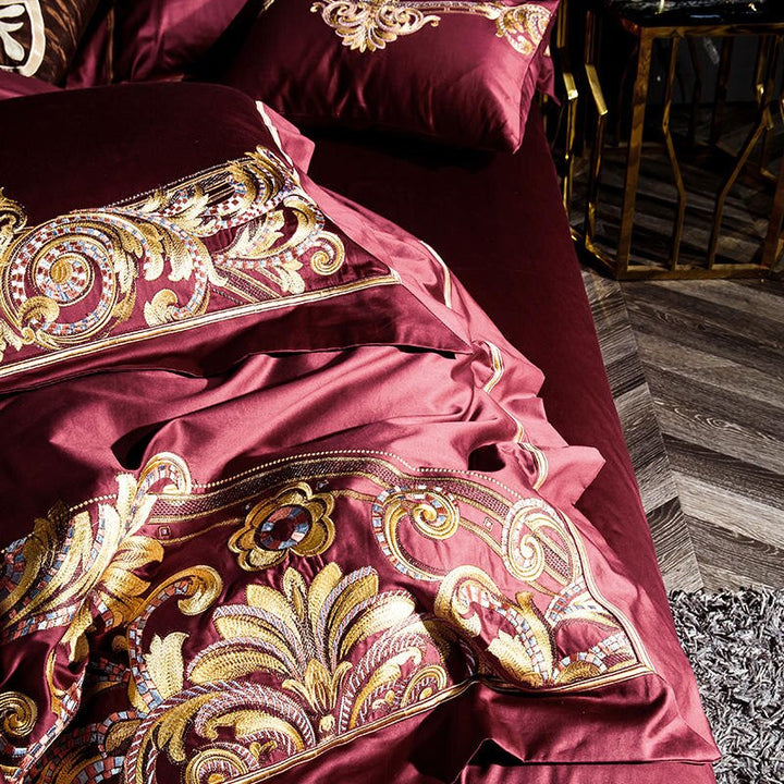 Cassandra Bordeaux 1000 TC Luxury Egyptian Cotton Duvet Cover Set