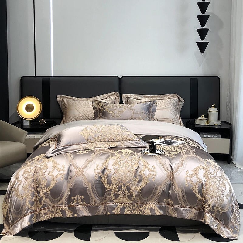 Damask Luxury 1000 TC Egyptian Cotton Duvet Cover Set Bedding Roomie Design 