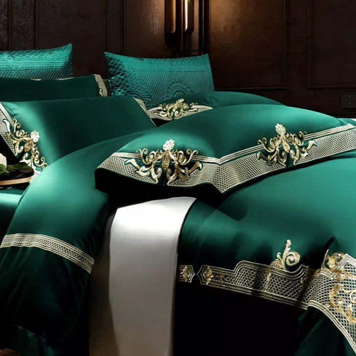 Emerald Green Jacquard Pillowcase (Set of 2) Bedding Roomie Design 