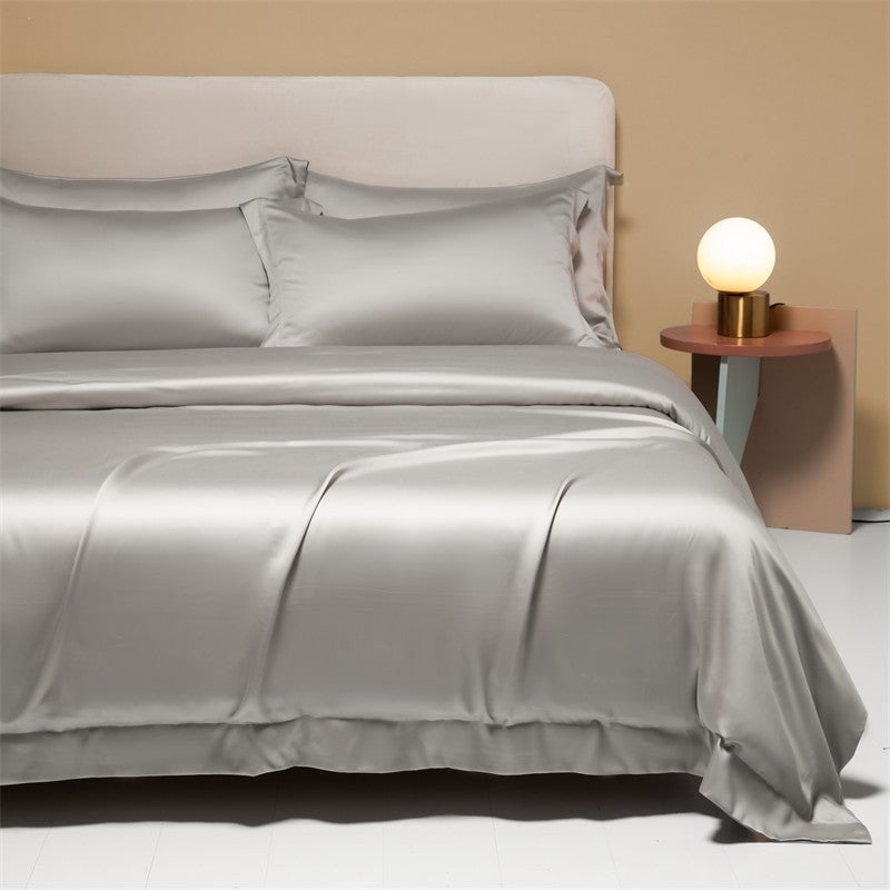 Freya Light Grey Eucalyptus Lyocell Luxury Designer Bedding Set