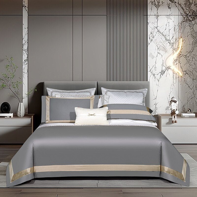 Grandiose Grey Luxury 1000 TC Duvet Cover Set Bedding Roomie Design 