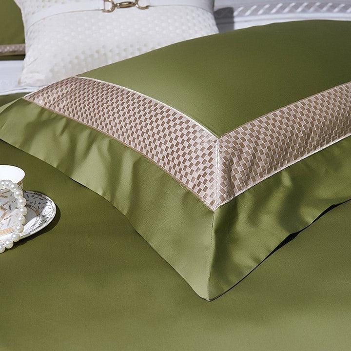 Grandiose Olive Green Luxury 1000 TC Duvet Cover Set