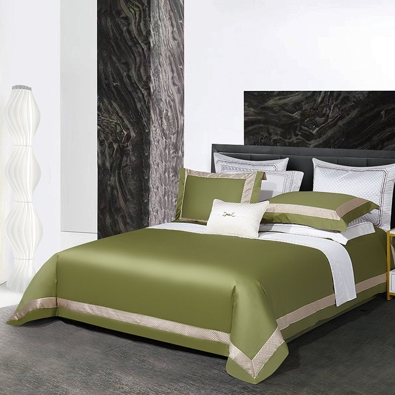 Grandiose Olive Green Luxury 1000 TC Duvet Cover Set Bedding Roomie Design 