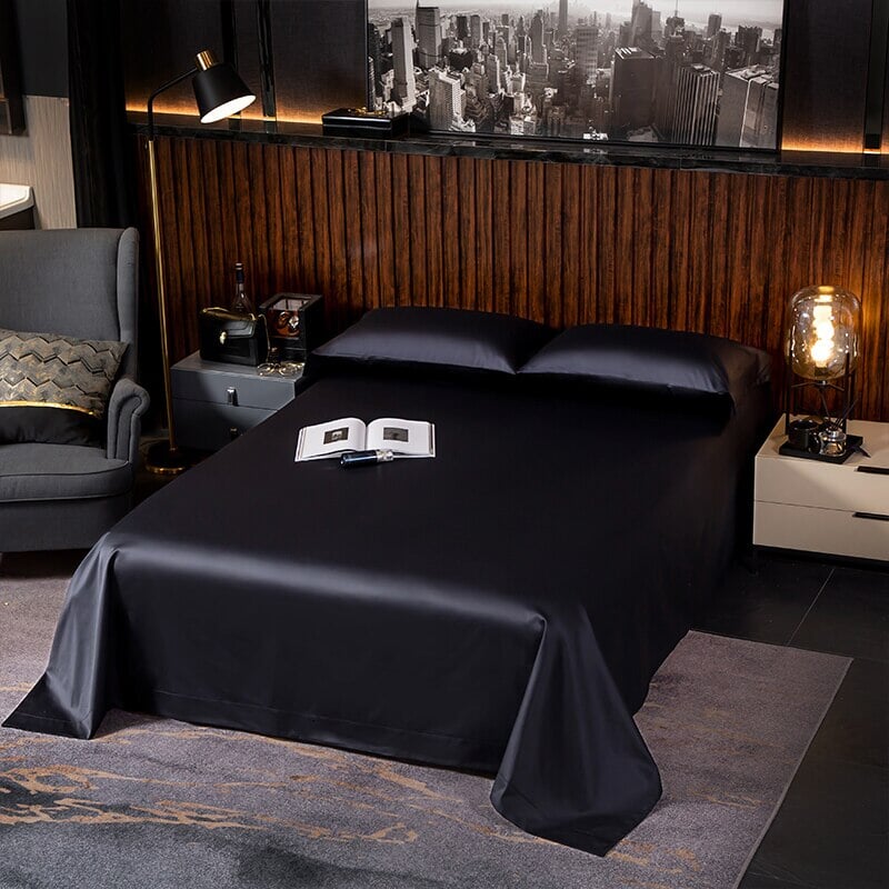 Hotel Lux Black Egyptian Cotton Duvet Cover Set (600 TC) Bedding Roomie Design 