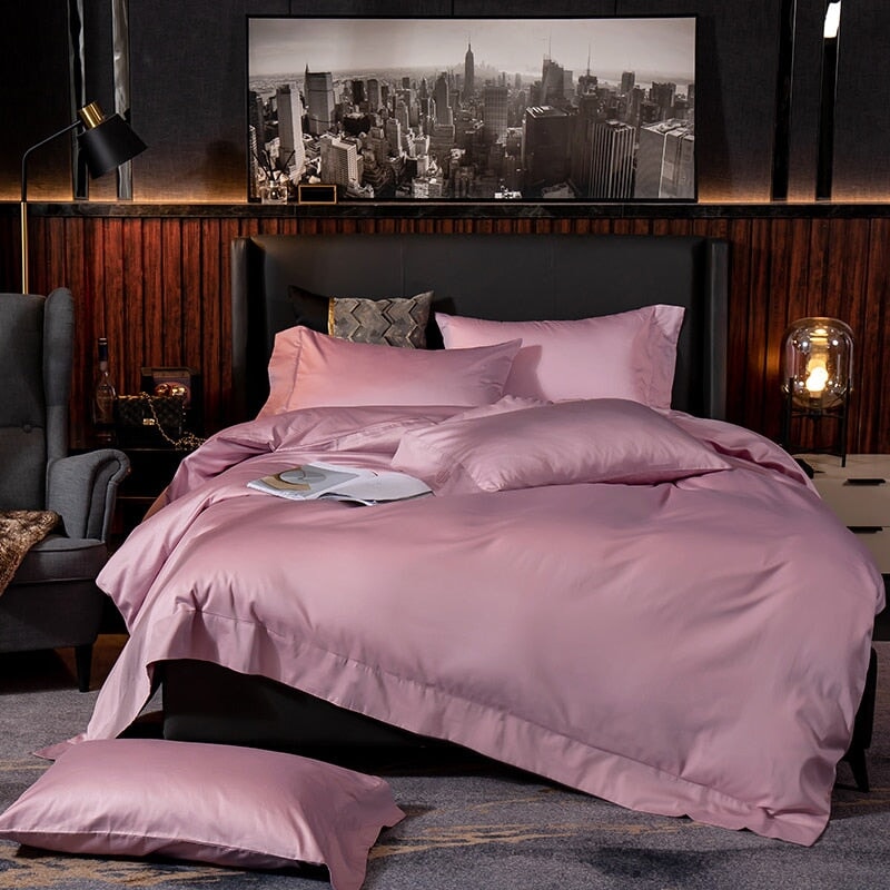 Hotel Lux Pink Egyptian Cotton Duvet Cover Set (600 TC)