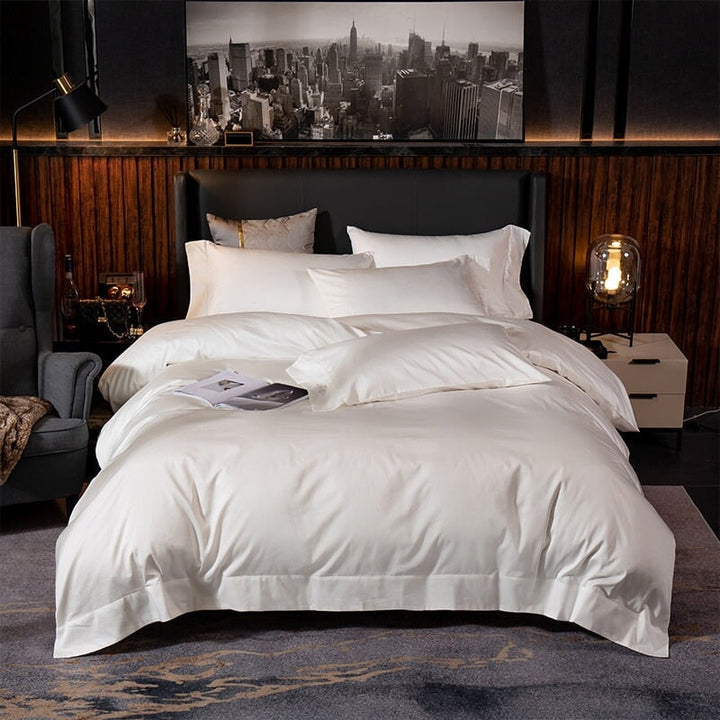 Hotel Lux White Egyptian Cotton Duvet Cover Set (600 TC) Bedding Roomie Design 