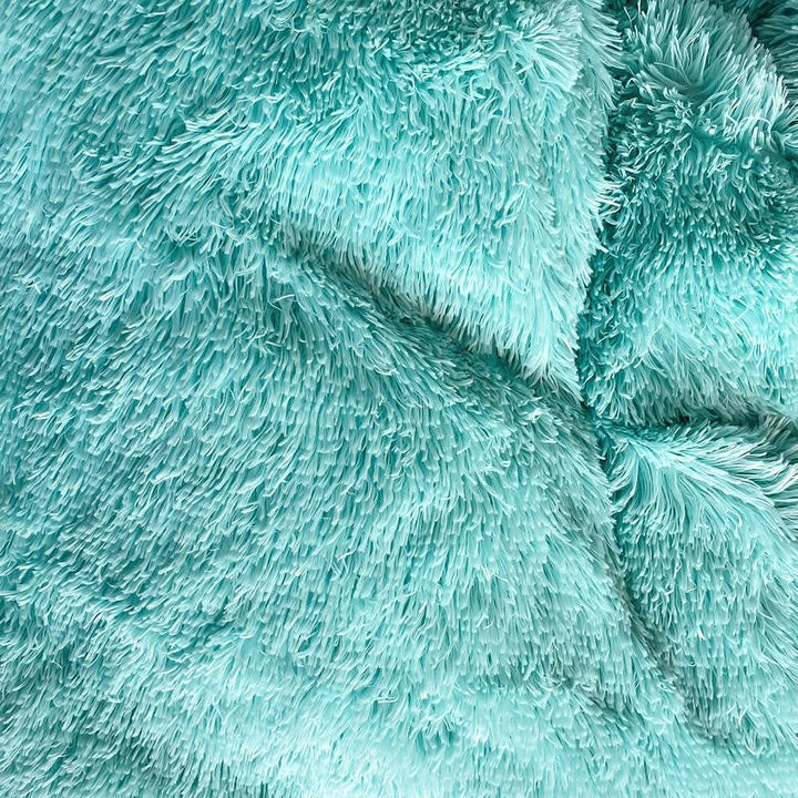 Hug and Snug Fluffy Turquoise Duvet Cover Set