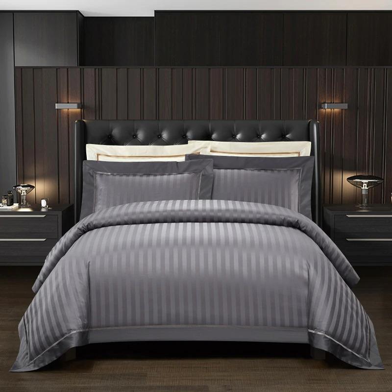 Luxurious 1200-Thread-Count Grey Duvet Cover Set (Egyptian Cotton) Bedding Roomie Design 