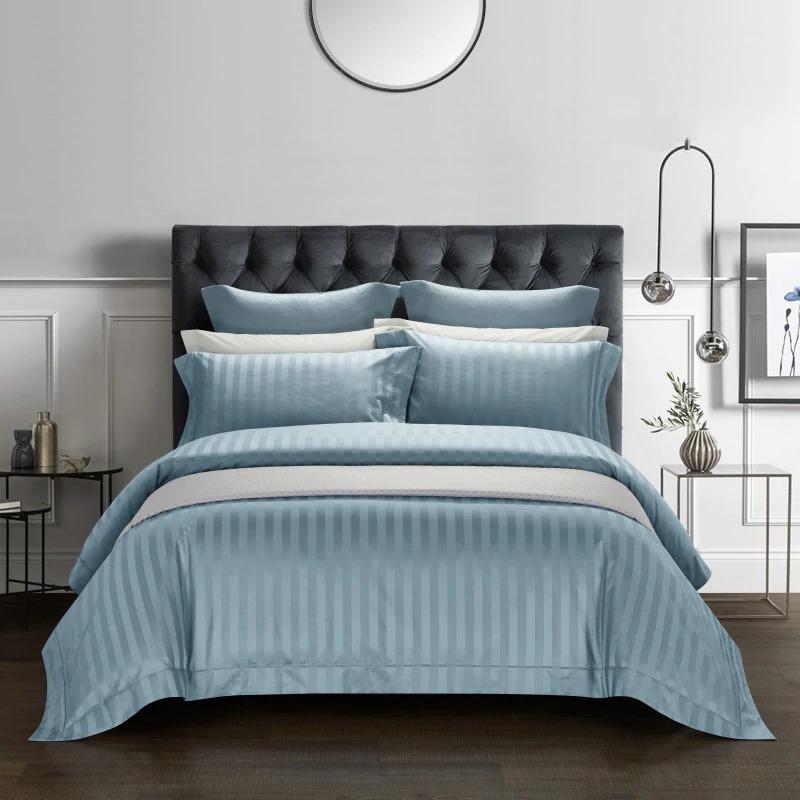 Luxurious 1200-Thread-Count Light Blue Duvet Cover Set (Egyptian Cotton) Bedding Roomie Design 
