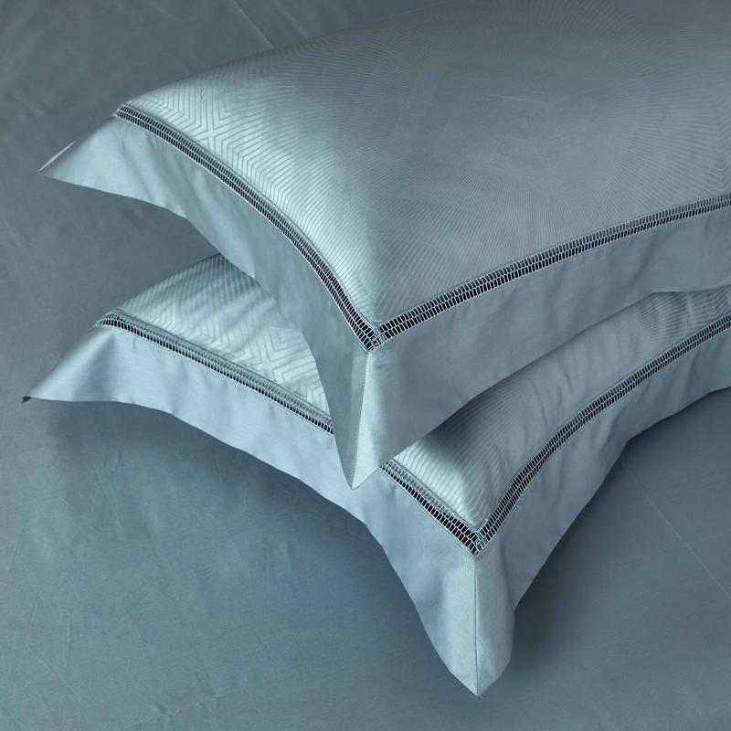 Luxury Herringbone Egyptian Cotton Pillowcases (Set of 2) Pillowcases & Shams Roomie Design 