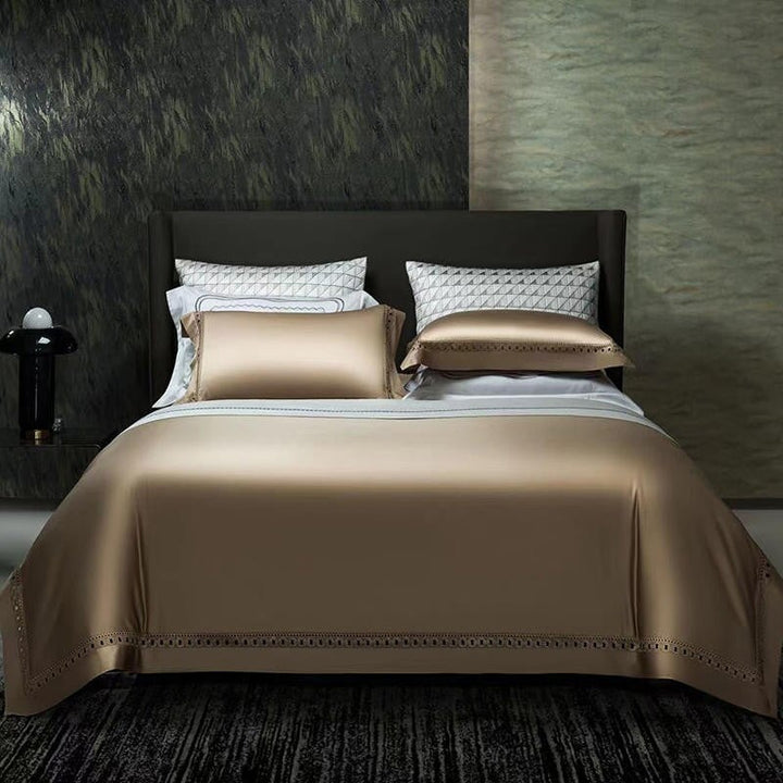 Luxury Links Gold 1500 TC Egyptian Cotton Duvet Cover Set Bedding Roomie Design 