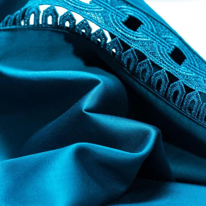 Luxury Links Sapphire Blue 1500 TC Egyptian Cotton Duvet Cover Set