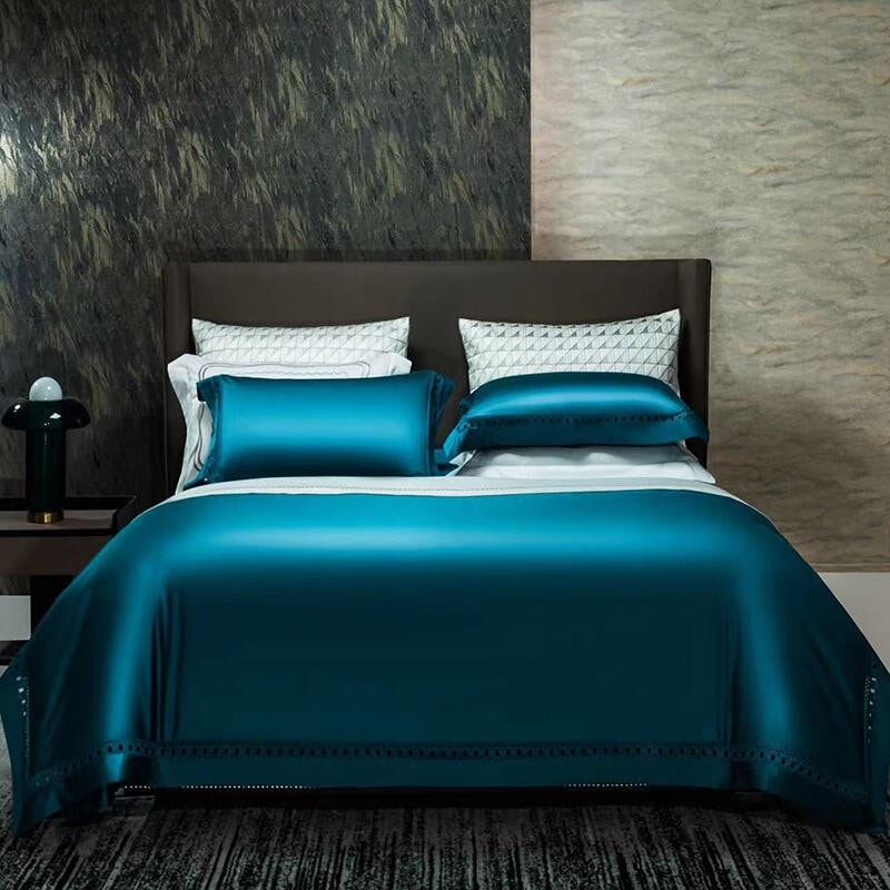 Luxury Links Sapphire Blue 1500 TC Egyptian Cotton Duvet Cover Set Bedding Roomie Design 