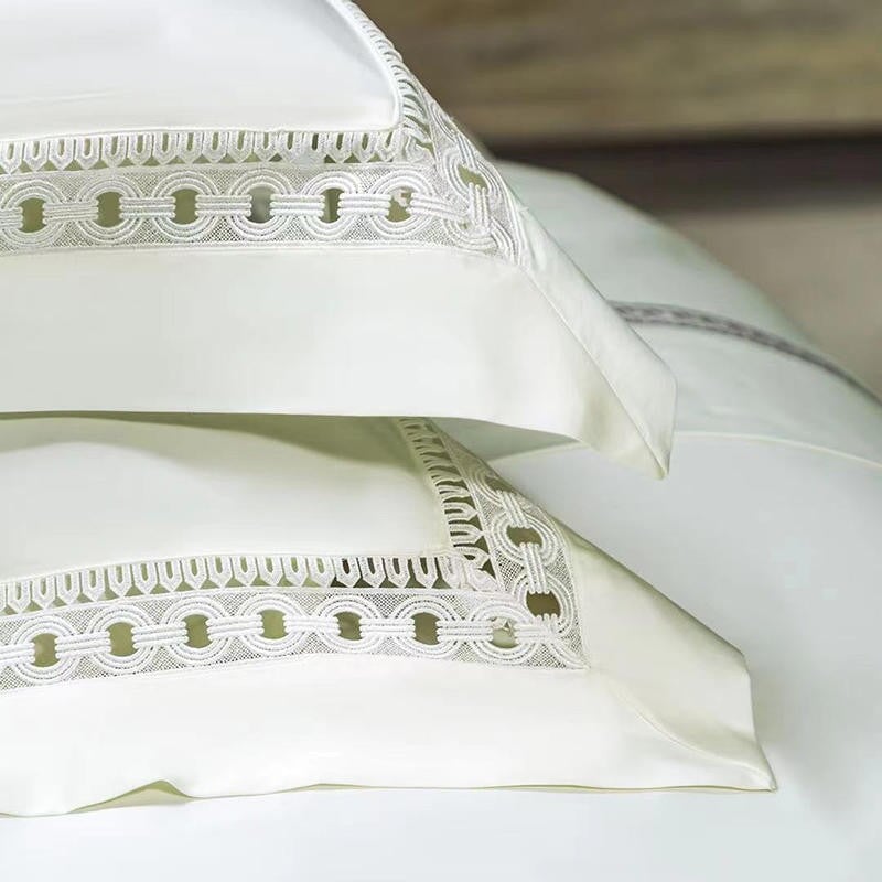 Luxury Links Off-White 1500 TC Egyptian Cotton Duvet Cover Set