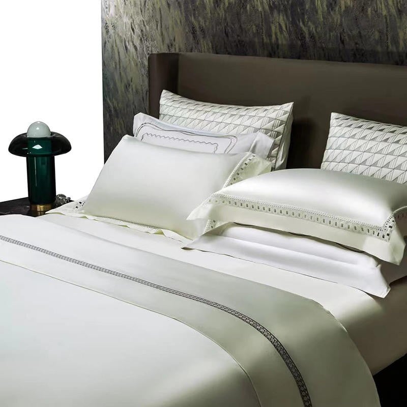 Luxury Links Off-White 1500 TC Egyptian Cotton Duvet Cover Set