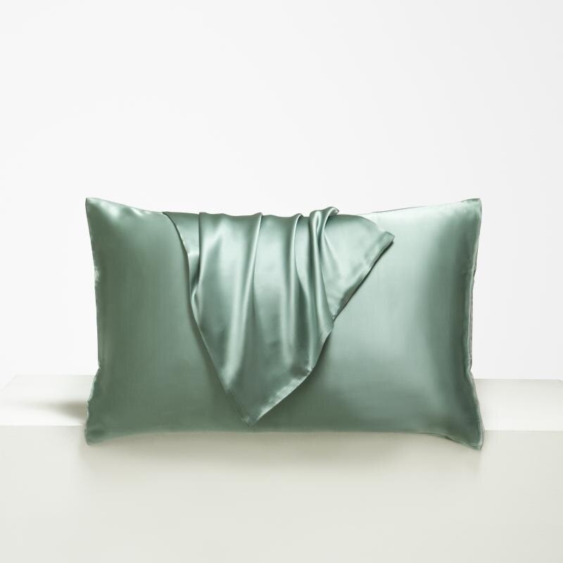 Mulberry Silk Light Green Pillowcase for Hair and Skin (Set of 2)