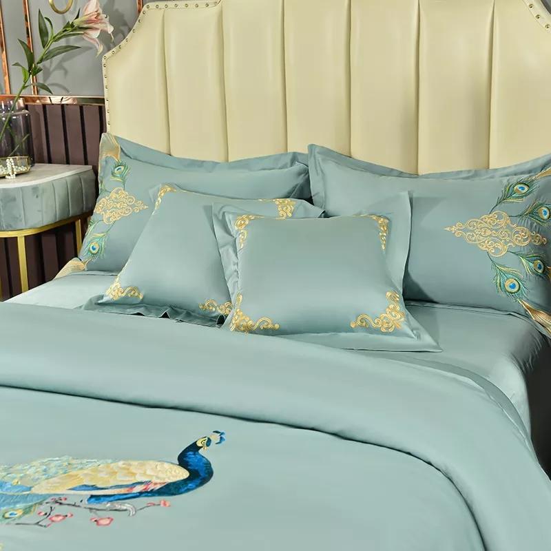 Peacock Duvet Cover Set (Egyptian Cotton, 600 TC) Bedding Roomie Design 