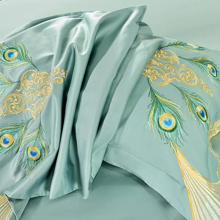 Peacock Duvet Cover Set (Egyptian Cotton, 600 TC) Bedding Roomie Design 
