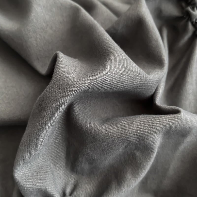 Pinch Pleated Grey 4 Piece Duvet Cover Set Bedding Roomie Design 