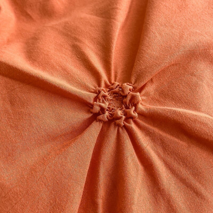 Pinch Pleated Orange 4 Piece Duvet Cover Set