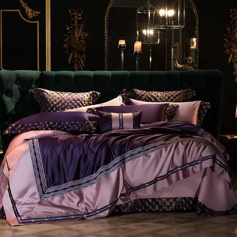 Pour Toujours Embroidered Cotton Duvet Cover Set (800 TC) Bedding Roomie Design 