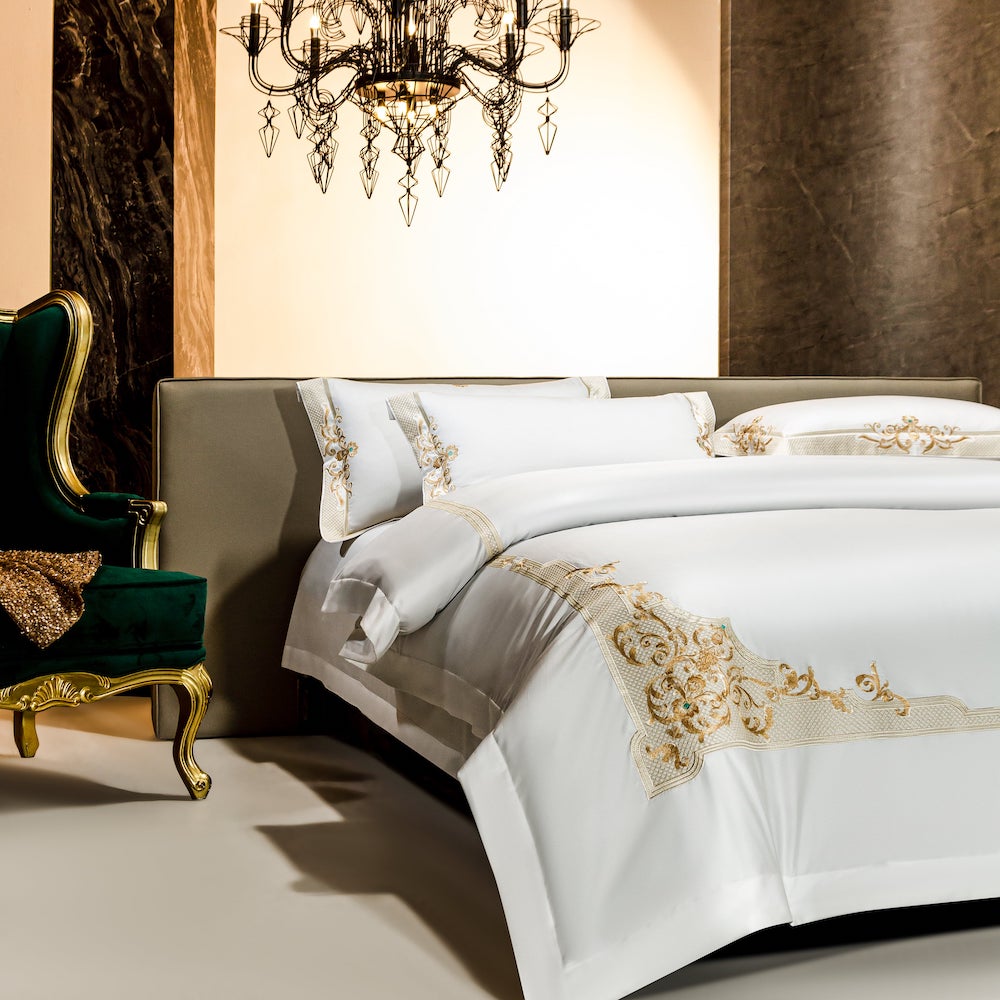 Cleopatra White Duvet Cover Set | Luxury Designer Bedding Set | Roomie ...