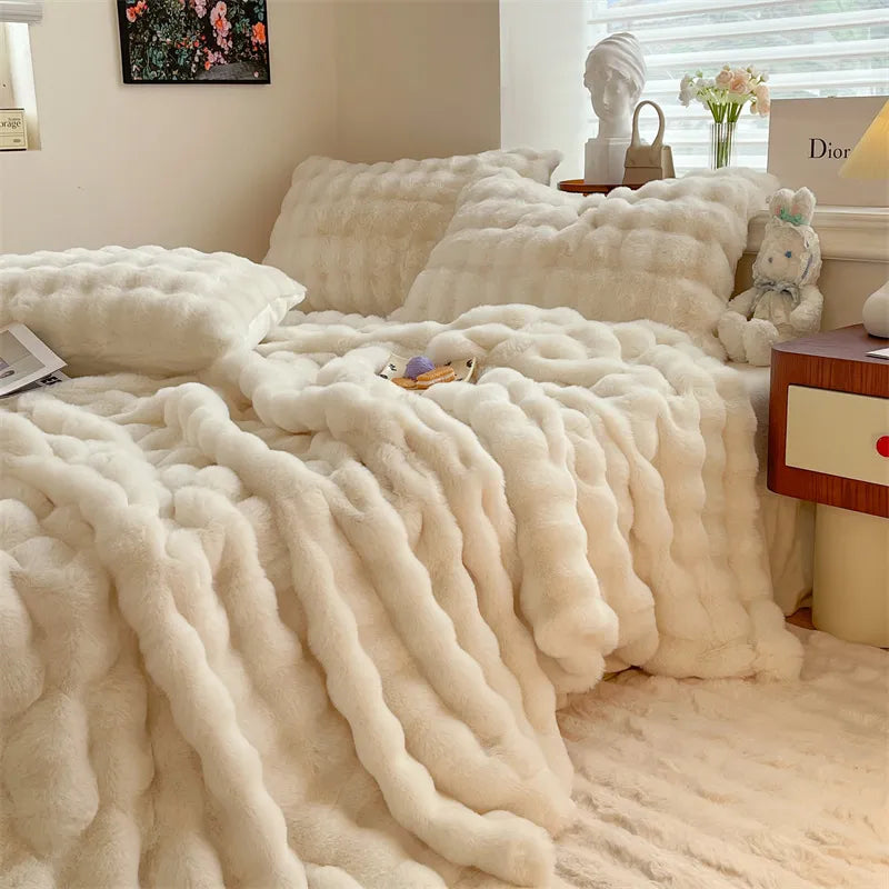 Fluffy blanket with pillow covers sale