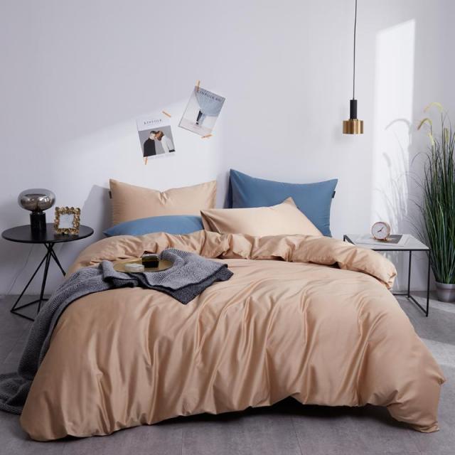 RD Light Brown Bedding Set (Egyptian Cotton) Bedding Roomie Design 220x240 cm Flat Sheet 6 Piece Set