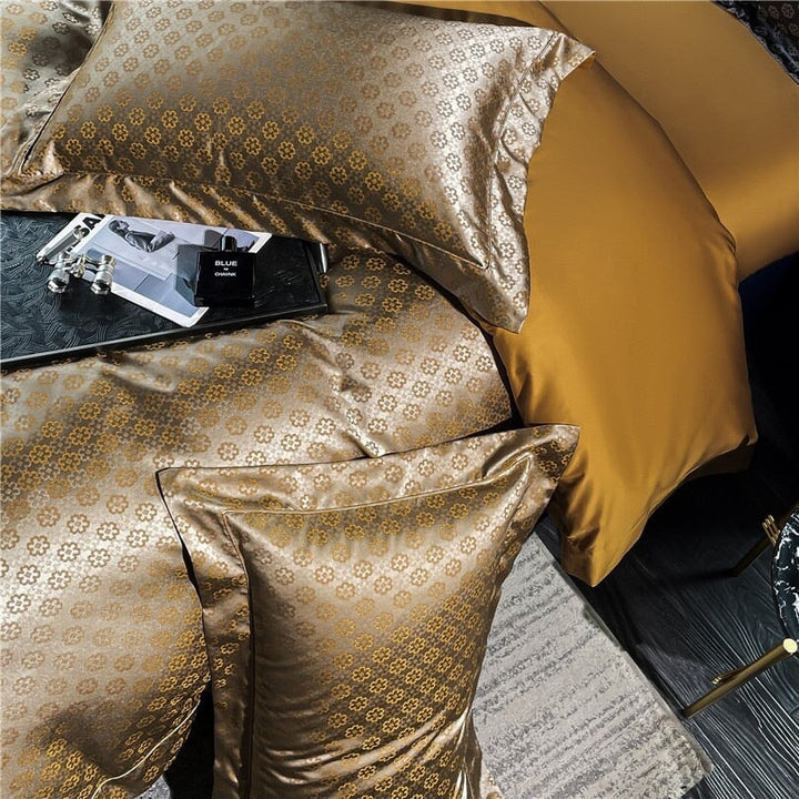 Stella Brown 1000 TC Luxury Duvet Cover Set (Egyptian Cotton)