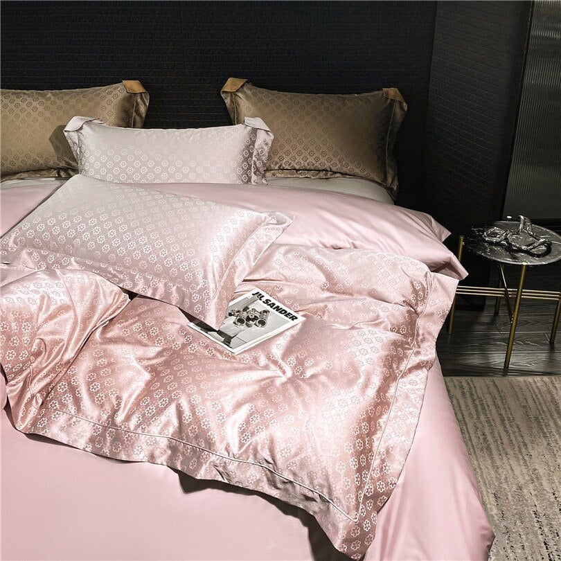 Stella Pink 1000 TC Luxury Duvet Cover Set (Egyptian Cotton)