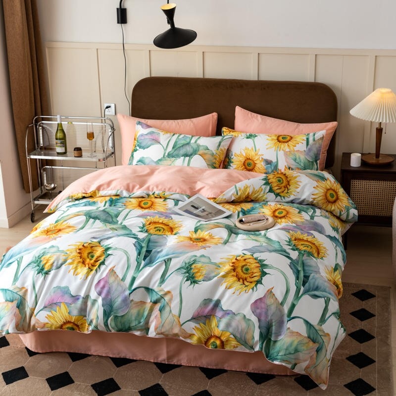 Sunflowers Duvet Cover Set (Egyptian Cotton, 500 TC) Duvet Covers Roomie Design 