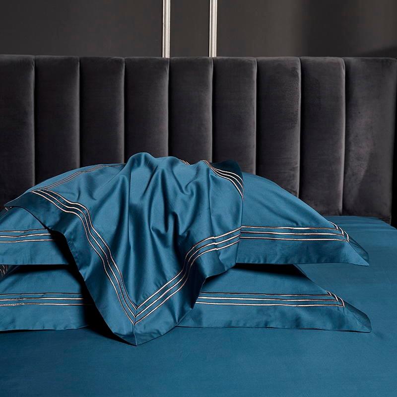 Triplo Bourdon Blue Duvet Cover Set (Egyptian Cotton) Bedding Roomie Design 