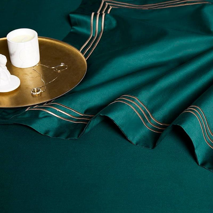Triplo Bourdon Green Duvet Cover Set (Egyptian Cotton)