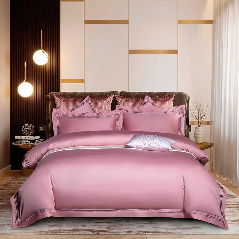 Triplo Bourdon Pink Duvet Cover Set (Egyptian Cotton) Bedding Roomie Design 
