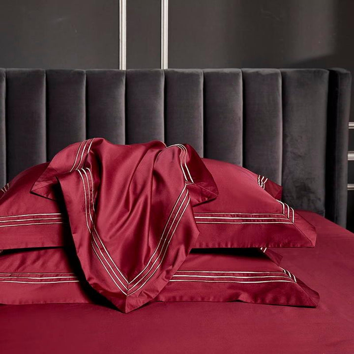Triplo Bourdon Red Duvet Cover Set (Egyptian Cotton)