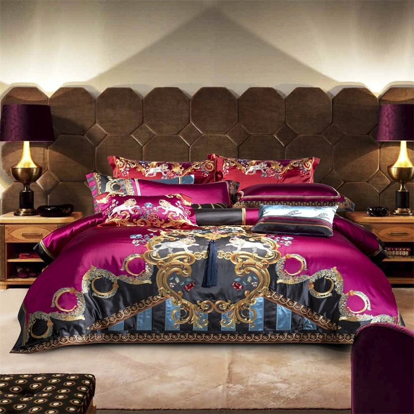 Victoria Luxury Embroidered Duvet Cover Set (800 TC) Bedding Roomie Design 