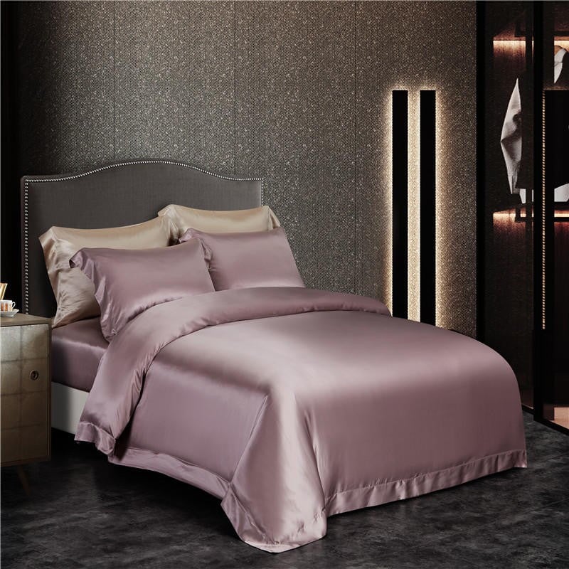 Vintage Pink 25 Momme Mulberry Silk Bedding Set Bedding Roomie Design 