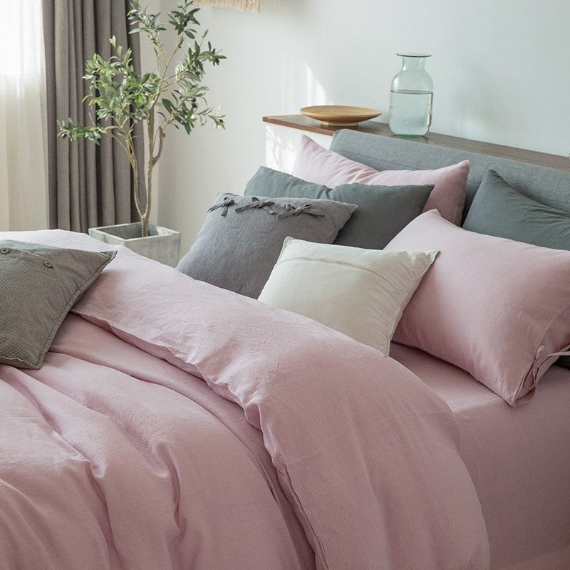 Vintage Rose 100% Linen Bedding Set Bedding Roomie Design 