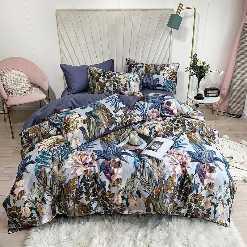 Woodland Blue Duvet Cover Set (Egyptian Cotton) Bedding Roomie Design 